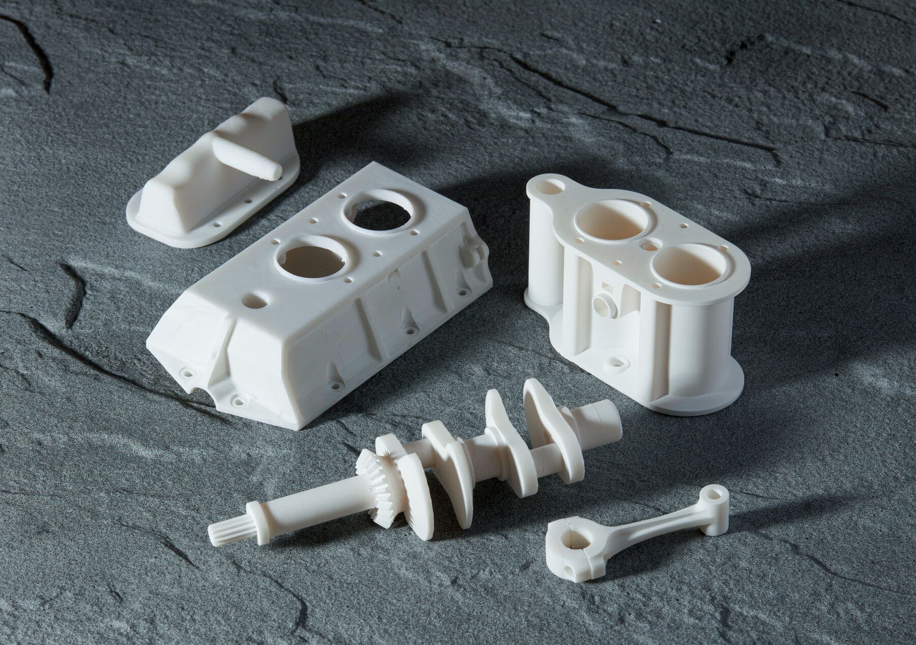 Przykładowe części wydrukowane z Rigid 10K Resin