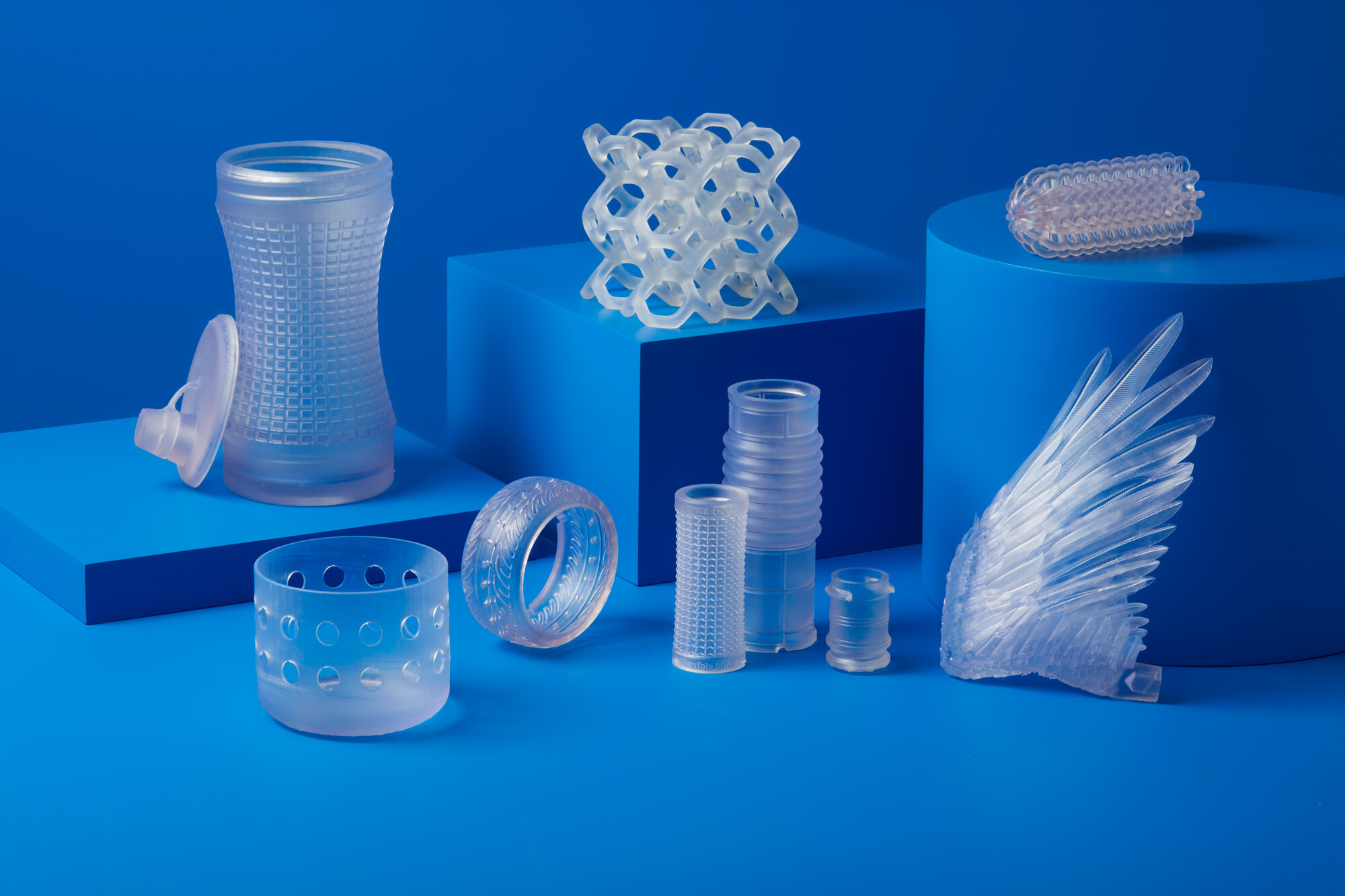 Przykładowe części wydrukowane z Flexible 80A Resin V2